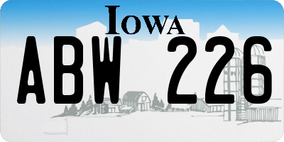 IA license plate ABW226
