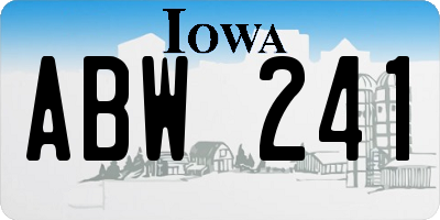 IA license plate ABW241