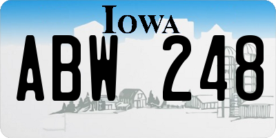 IA license plate ABW248