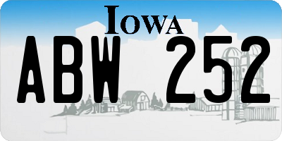 IA license plate ABW252