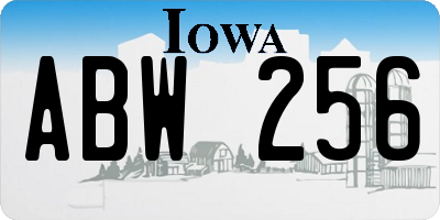 IA license plate ABW256