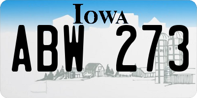 IA license plate ABW273