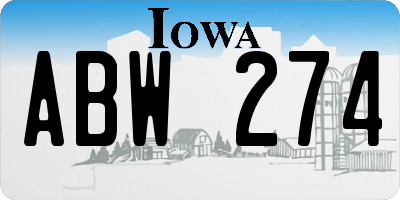 IA license plate ABW274