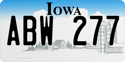 IA license plate ABW277