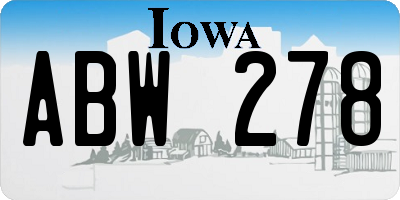IA license plate ABW278