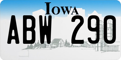 IA license plate ABW290