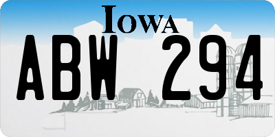 IA license plate ABW294