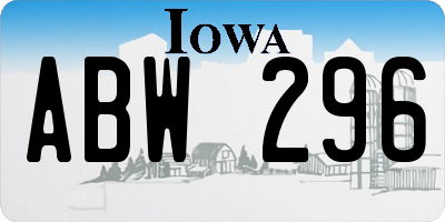 IA license plate ABW296