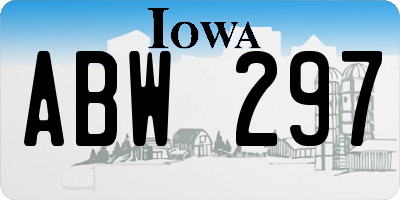 IA license plate ABW297