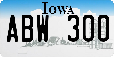 IA license plate ABW300