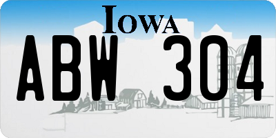 IA license plate ABW304