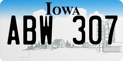 IA license plate ABW307