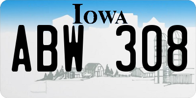 IA license plate ABW308