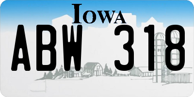 IA license plate ABW318