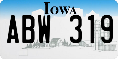 IA license plate ABW319