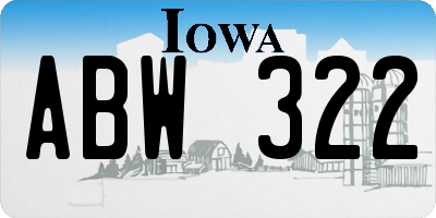IA license plate ABW322
