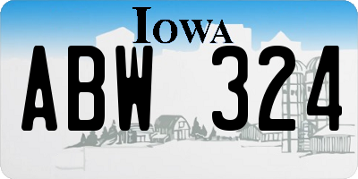 IA license plate ABW324