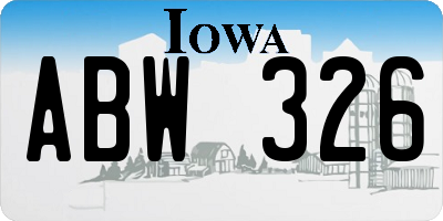 IA license plate ABW326