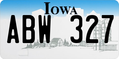 IA license plate ABW327