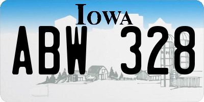 IA license plate ABW328