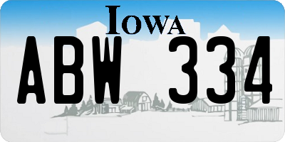 IA license plate ABW334