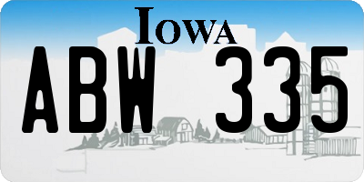 IA license plate ABW335