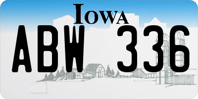 IA license plate ABW336