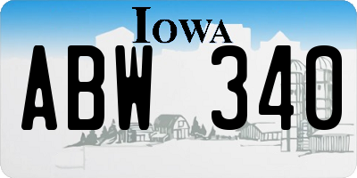 IA license plate ABW340