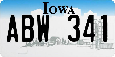 IA license plate ABW341