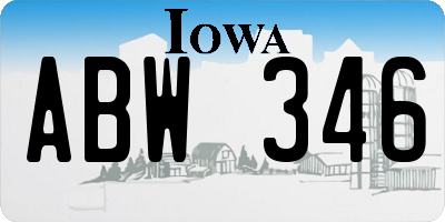 IA license plate ABW346