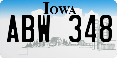 IA license plate ABW348