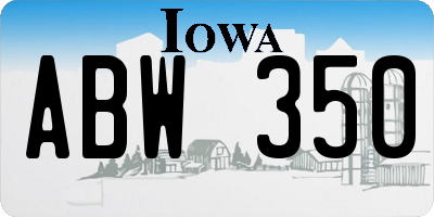 IA license plate ABW350