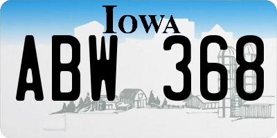 IA license plate ABW368