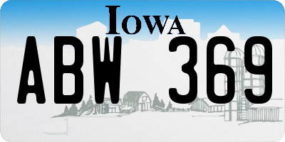 IA license plate ABW369