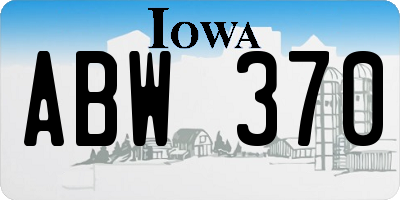 IA license plate ABW370