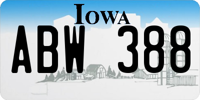 IA license plate ABW388