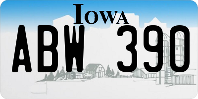 IA license plate ABW390