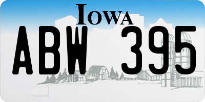 IA license plate ABW395