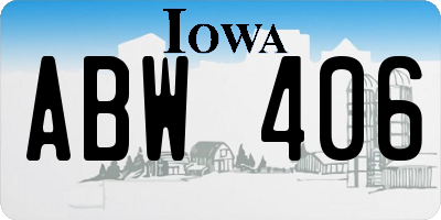 IA license plate ABW406