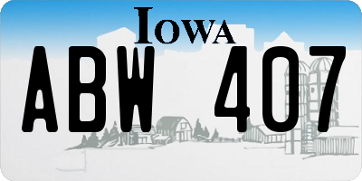 IA license plate ABW407