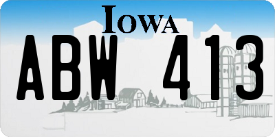 IA license plate ABW413