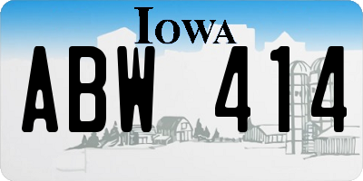 IA license plate ABW414
