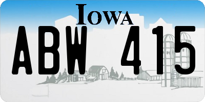 IA license plate ABW415