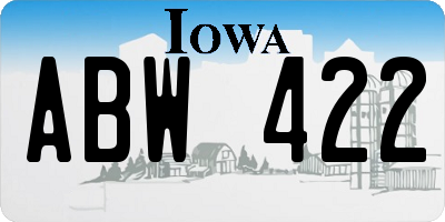 IA license plate ABW422