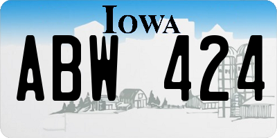 IA license plate ABW424