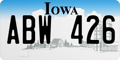 IA license plate ABW426