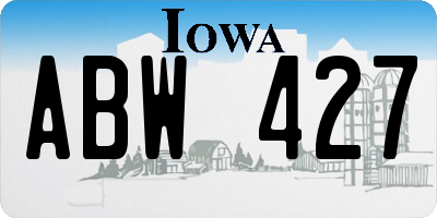 IA license plate ABW427