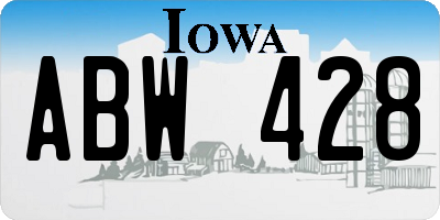 IA license plate ABW428