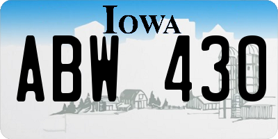 IA license plate ABW430