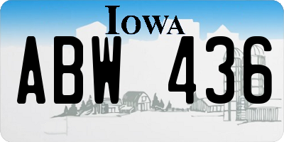 IA license plate ABW436
